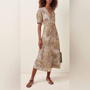Faithful The Brand Meadows Midi Dress in Signe Animal Print